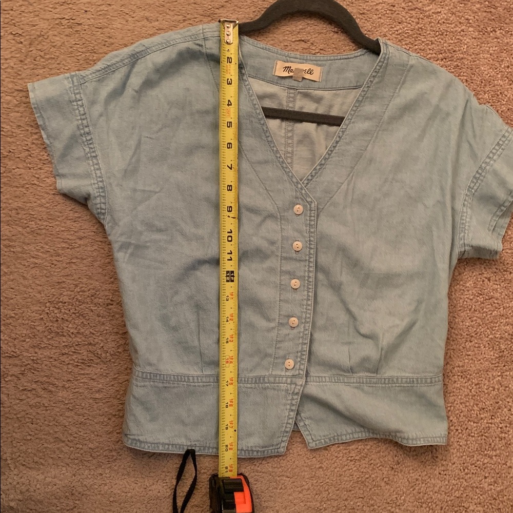 Madewell Light Blue Denim Button-Up Top - Picture 7 of 9